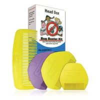 Head Lice Bug Buster Kit – 4 combs, Unique Set to Fight Head Lice, recommended by the NHS